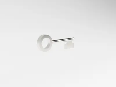 Cartoon Key v1 002 Low-poly 3D model