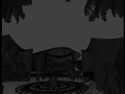 3D Blender Project Surreal Desert Oasis 3D model