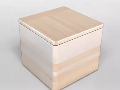Minimalist Wooden Storage Box 3D Model 3D model