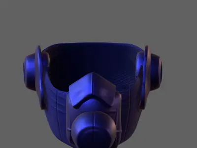 Gas mask helmet 3d model scifi Low-poly  Low-poly 3D model 321