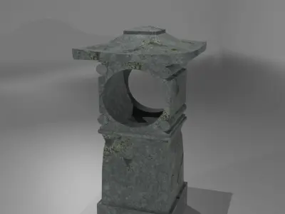 Asian lantern Low-poly 3D model