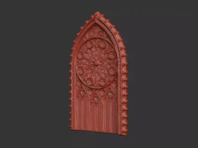 tracery window cathedral church historic ornament architect 3D print model