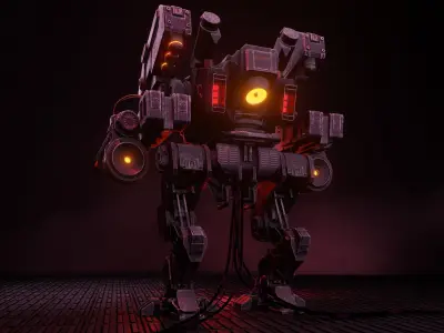 Mech Robot Machine Sci-Fi 3D model Low-poly 3D model