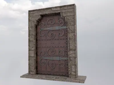 Medieval Roman Door Low-poly 3D model