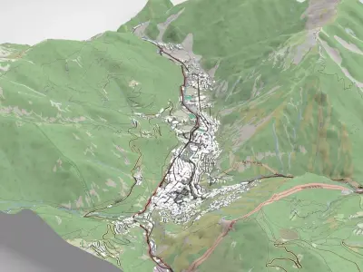 Cityscape Andorra la Vella Andorra 3D model