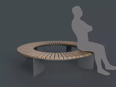 Modern Outdoor Bench 119 PBR Game Ready Low-poly 3D model