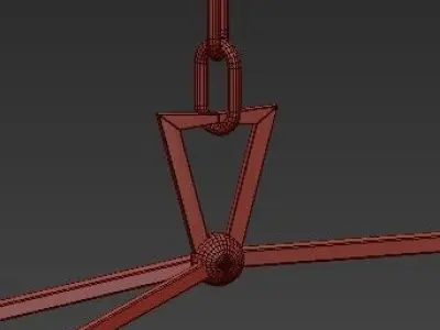 Linear Pendant Bronze RH chandelier 3D model