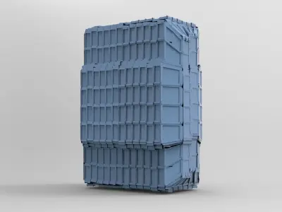 Cyberpunk Tower Grid window Block 3 3D model