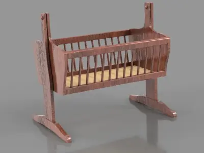 BABY CRADLE MINIATURE FURNITURE FOR DOLLHOUSE 3D print model