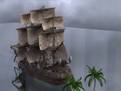 Ancient pirate Port Tortuga Kit bash  3D model