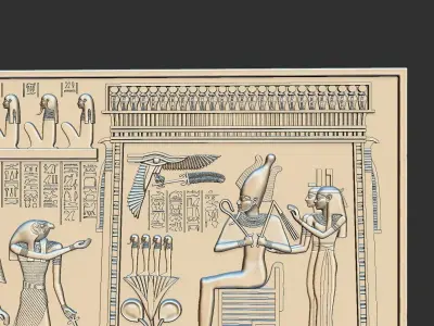 Judgement of Dead Osiris Egyptian 3D Printable Model CNC 3D print model