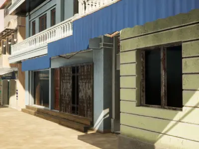 Hanoi Town House - O Quan Chuong - 2buldings 3D model Low-poly 3D model