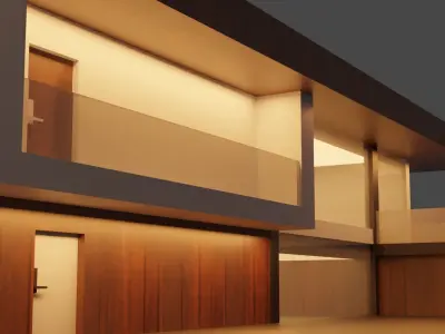 Exterior design Low-poly 3D model