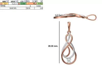 Light Weight Pendant STL OBJ FBX JCD Details 3D print model