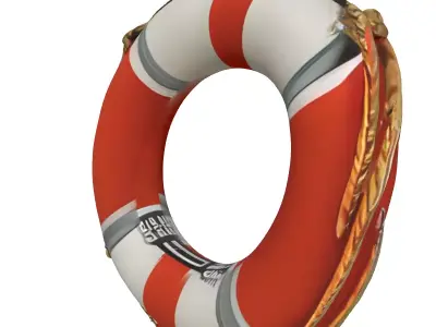 Nautical Lifebuoy Safety Ring Prop Low-poly 3D model