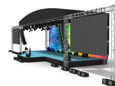 Big Outdoor Concert Stage 058 3D model