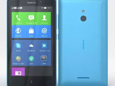 Nokia XL and XL Dual Cyan 3D model