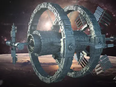 Sci-Fi Space Station 3D model get
