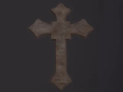 Wooden Cross 3D Model Low-poly 3D model