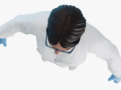  Female Scientist Rigged Character 