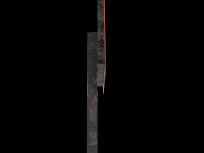 Side road right Roadsign Low-poly 3D model