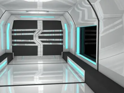 Sci Fi Corridor 3D model 8