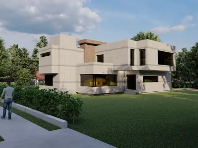 Casa Scene-villa-modern house 3D model 92
