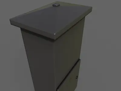 PBR Electric Box Black V4 Low-poly 3D model