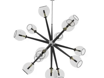 Modern Starburst Pendant Light 3D model