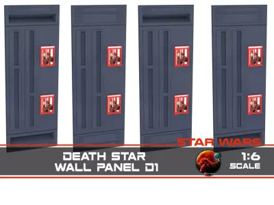 Death Star Wall Panel - D1 - 1-6 scale Hottoys  3D print model