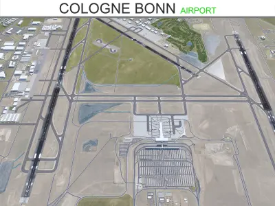 Colorado Springs Airport 12km Low-poly 3D model