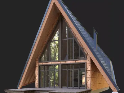 Modern house in the woods 3D model