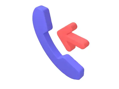 Phone Incoming Symbol v1 002 Low-poly 3D model