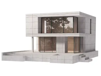 Modern Concrete House 3D model