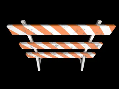 Road barricade Low-poly 3D model