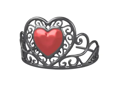 Heart Tiara v1 003 Low-poly 3D model