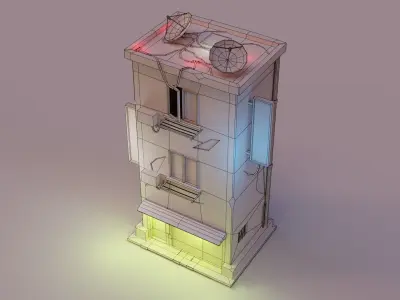 Cyberpunk Building 2 Low-poly 3D model