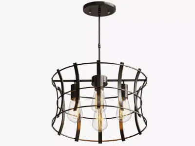 Chandelier loft medieval torch chandelier 3D model