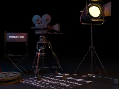 Film Equipment  Low-poly 3D model