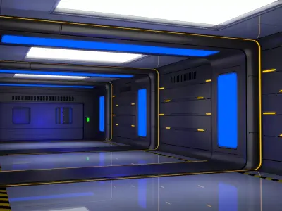 Sci Fi Corridor Interior 3D model