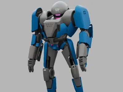 COMBAT DROID IONOS rigged character 3D model