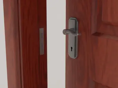 Wooden door V1 Low-poly 3D model