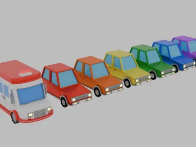 3D City Assets Low-poly 3D model