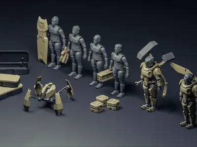 Soldier Pack Action Figure 3D print model