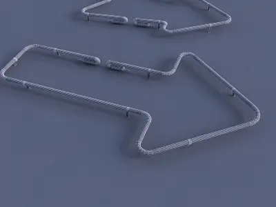 Arrows Neon Sign Low-poly 3D model