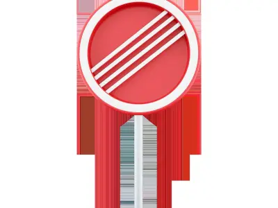 3D road forbidding sign 3D model