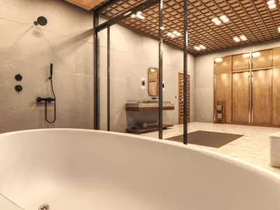 Japandi Bathroom 3D model