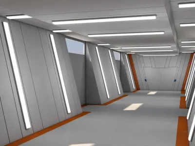 Sci Fi Interior Low-poly 3D model