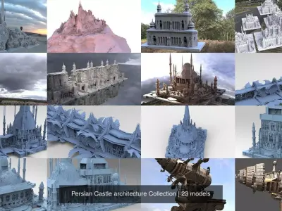 Persian Castle architecture Collection 3D Model Pack