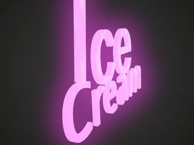 Ice Cream Sign Free 3D model